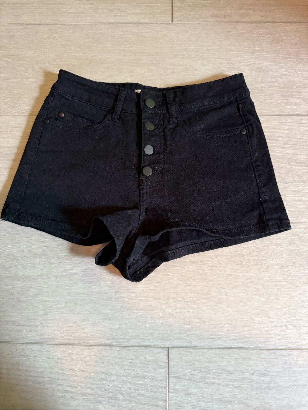 Abound High-Rise Black Button-Front Women’s Shorts